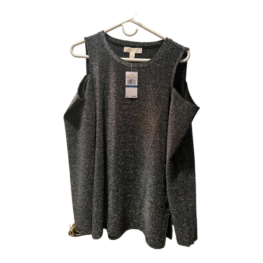 Beautiful MK Women’s Cold Shoulder Gray  Shirt New With Tag SizeXL